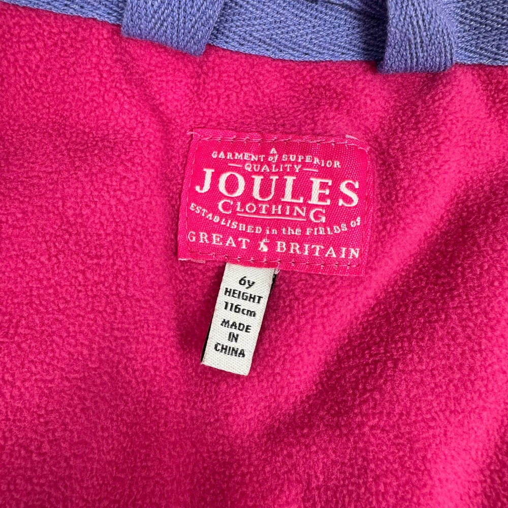 Joules Girls JNR Kirstie Fleece-Lined Coat Jacket 6Y 116 cm Horse Navy Pink - Picture 3 of 13